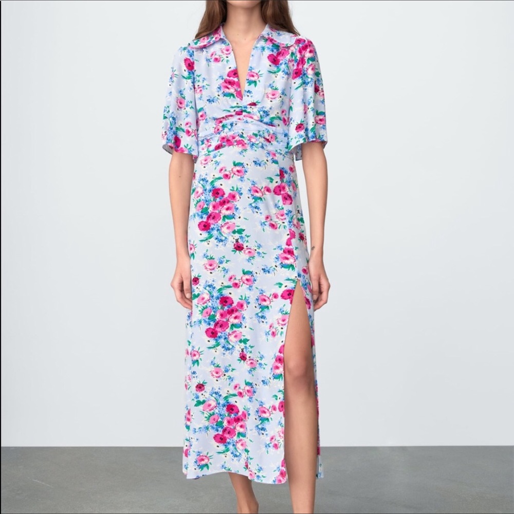 NWT ZARA FLORAL PRINT DRESS - Picture 5 of 8